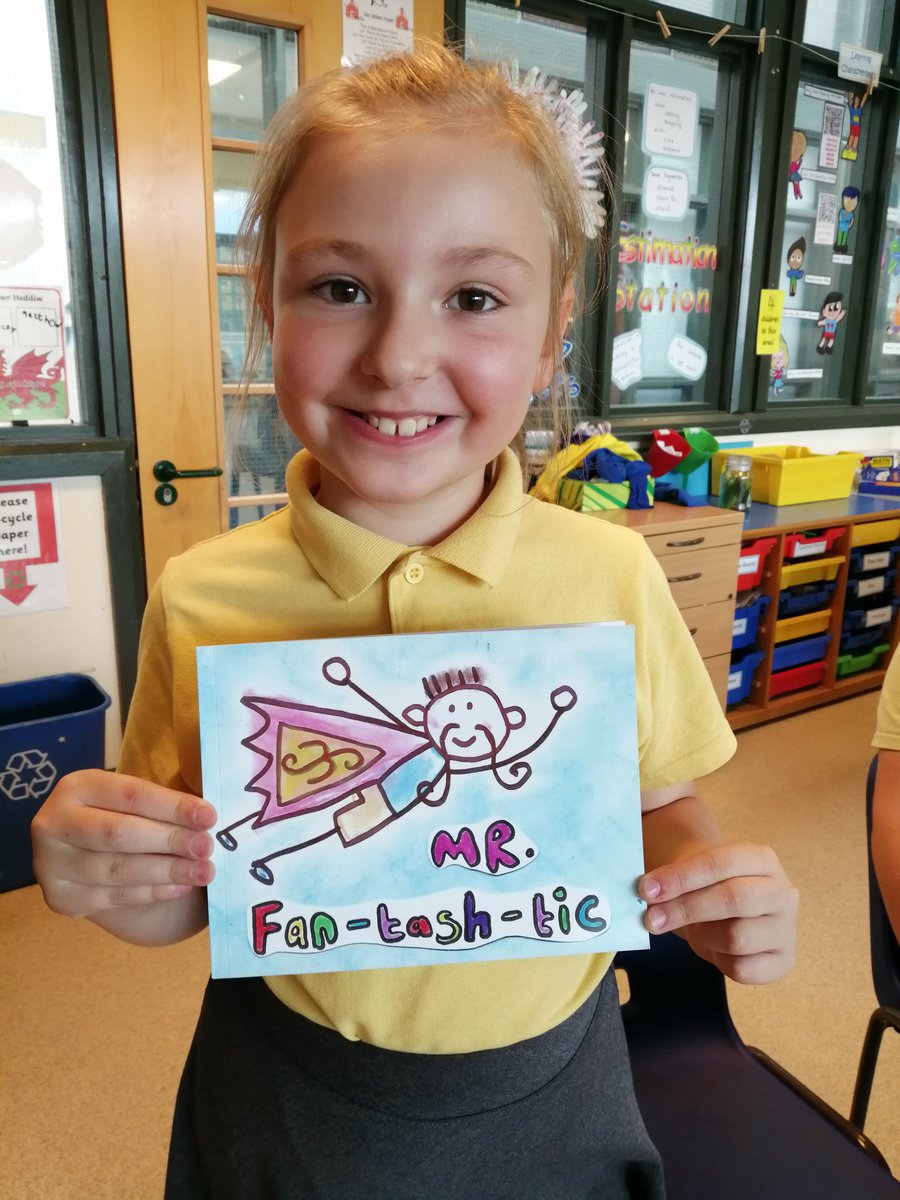 So proud of our very own author and illustrator of the story 'Mr Fan-tash-tic'. We really enjoyed reading your story of Mr Fantastic. Ardderchog MM! #AmbitiousAlys #EnterprisingElen