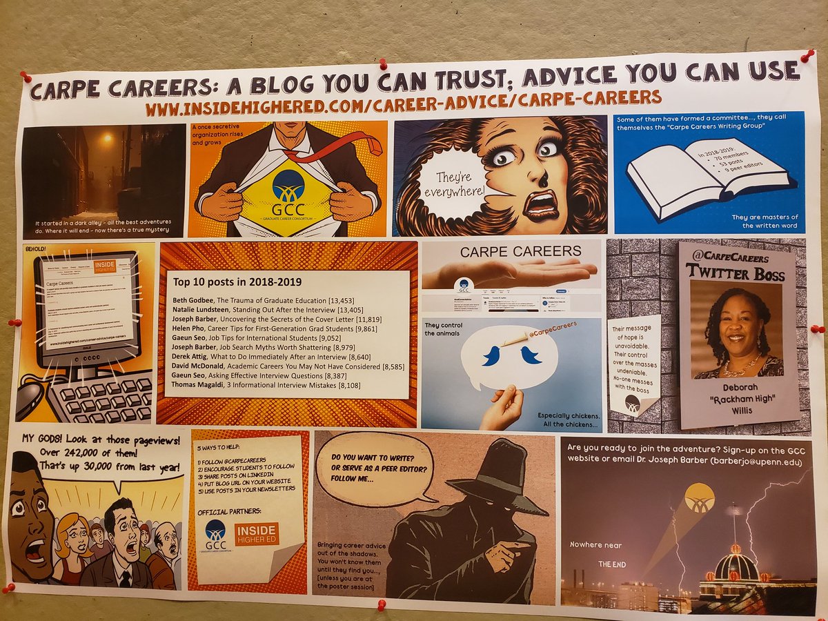 DebbieSWillis's tweet image. Best Poster 🙂. Joseph Barber is sooo creative! Have you liked @CarpeCareers??? Phenomenal resource. And don&apos;t mess with the Twitter Boss😂😂! @umichgradschool #GCC2019