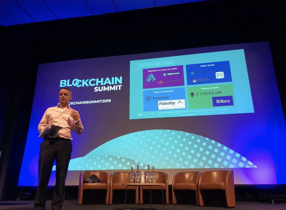 Great talk today by ⁦ <a href="/ARuddenklau/">Antony Ruddenklau</a> Head of Digital &amp; Innovation, Financial Services at KPMG about the future of blockchain and financial services ⁦ @sweetbridgeinc
⁩