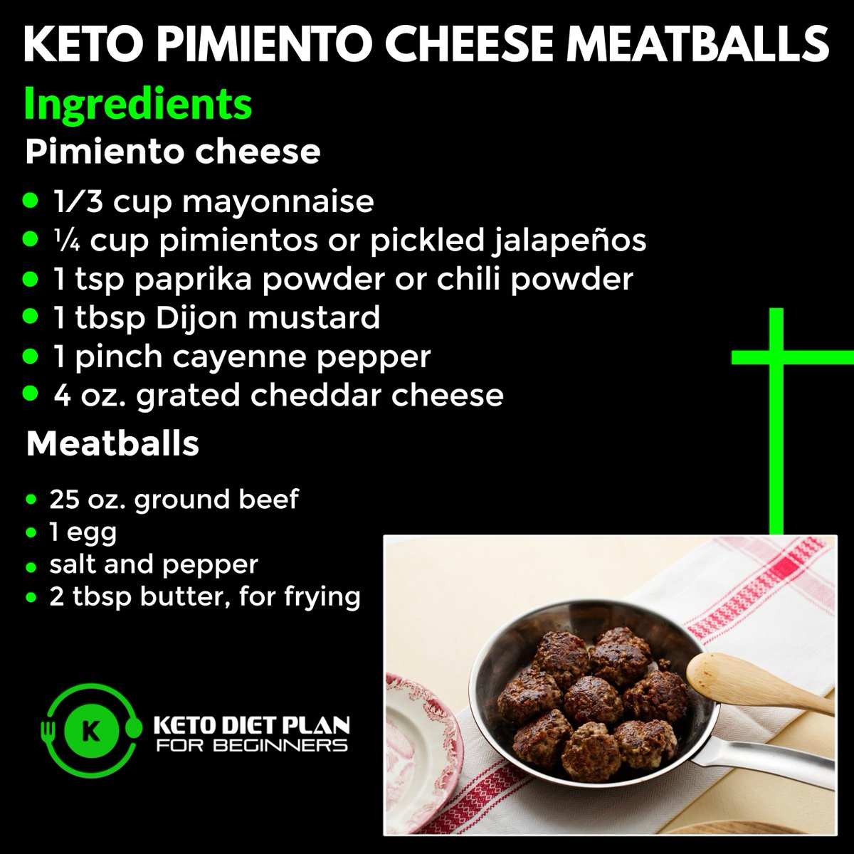 Keto pimiento cheese meatballs:
-
Cheese and pimiento-filled meatballs are just as delicious as they sound. Smart and handy, not only for a weeknight dinner but also as a low-carb snack or in a lunchbox for work.

#ketodietplanforbeginners #ketorecipes #Keto #Ketogenic