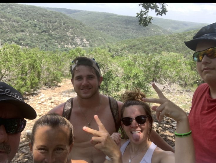 ScottiToler's tweet photo. 5 mile hike at Lost Maples today was rough! Kicked Kelly’s ass🤣 https://t.co/XeG2Bl5WQN