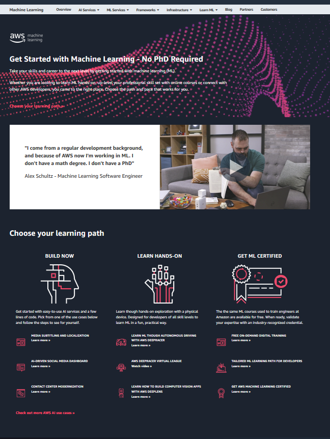 Developers have told me they don't know how to get started with ML...or it's not for "everyday" developers. #AWSDeepLens and #AWSDeepRacer are breaking down this barrier. Now developers can find a round up of educational resources for ML on this new page amzn.to/2RCOhrC