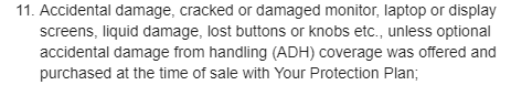texan_steve's tweet photo. I'm on my 2nd phone call with @squaretrade trying to get coverage.  The warranty clearly says ADH and inside the legal jargon it says broken monitors are not covered, unless you have ADH, which we do.  Really a crazy hassle.  #squaretrade @nowitsucks https://t.co/Fm0lRC5FTO