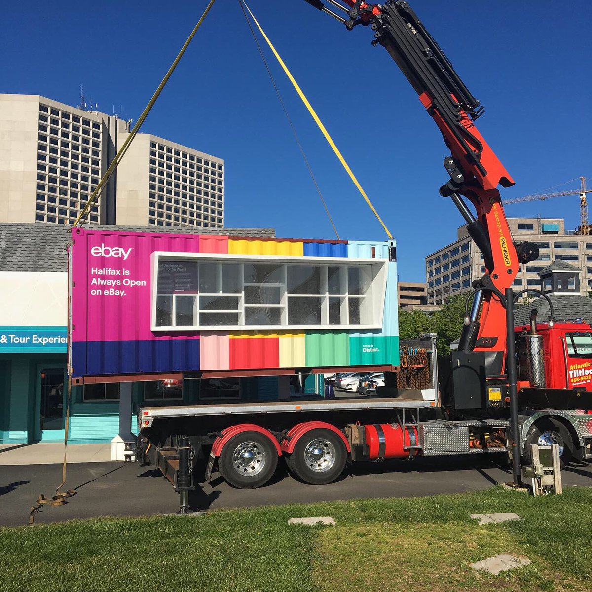 GregMullane6's tweet photo. Big day for SaltBox Modern Engineered Spaces. We have been working with EBay Canada on this very bright and fun project now located on the Halifax Waterfront. Check it out !!! https://t.co/AoludFXuck