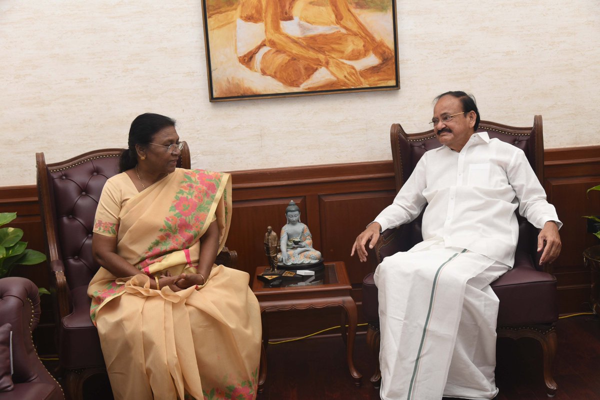 Vice President of India on Twitter: "The Governor of Jharkhand, Smt.  Draupadi Murmu called on me in New Delhi today. https://t.co/aQv20OMi5O" /  Twitter