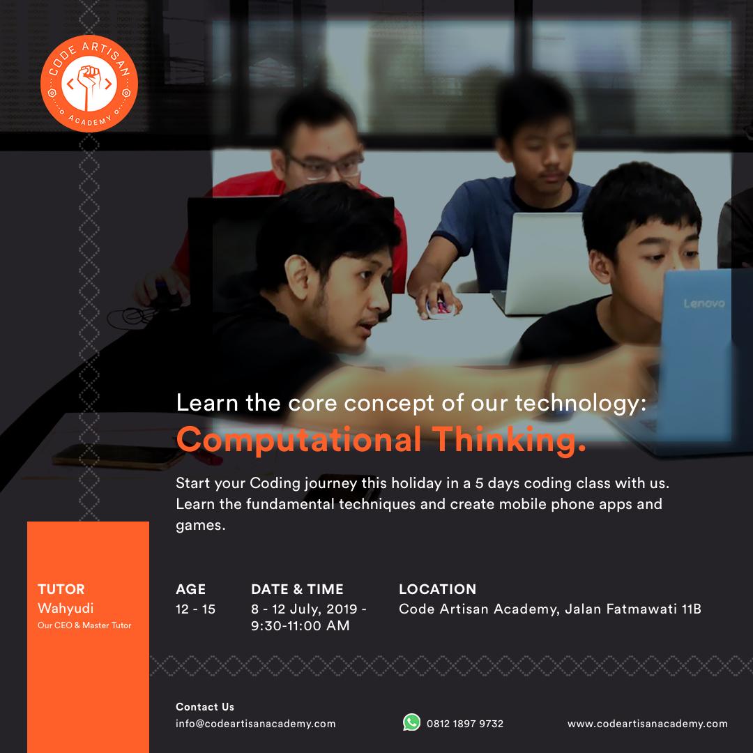 BeCodeArtisan's tweet photo. Yang anaknya lagi libur blm ada kegiatan. belajar #coding buat bikin aplikasi, daripada main gadget terus :) utk anak umur 8-15 tahun. @BeCodeArtisan https://t.co/VMozolbUwW
