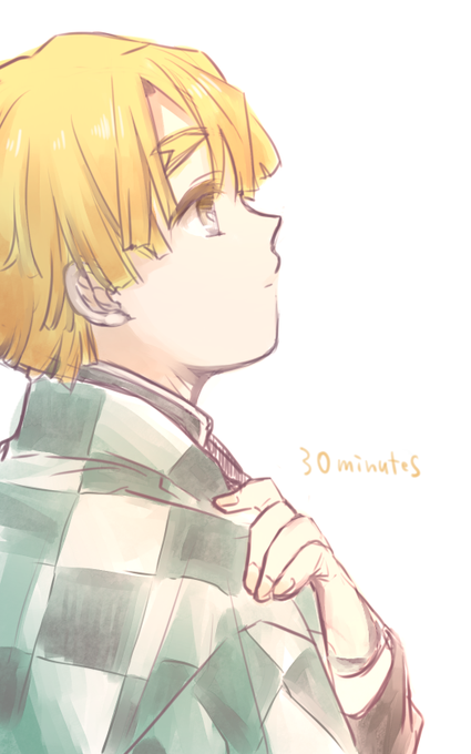 📛ちぃさんがTwitterに投稿した我妻善逸(鬼滅の刃)のイラスト。