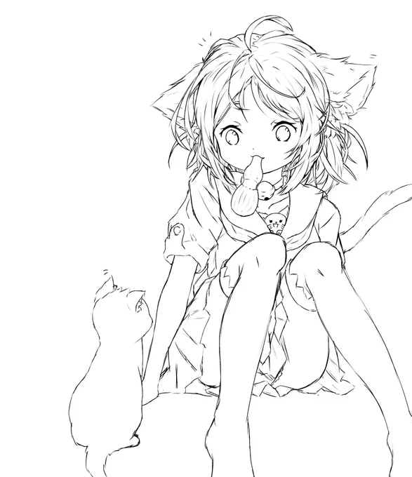 数億年ぶりに線画までたどり着いた
髪の毛情報量減らすつもりでいたのにいつもどうり...なぜだ(  ˙-˙  ) 
