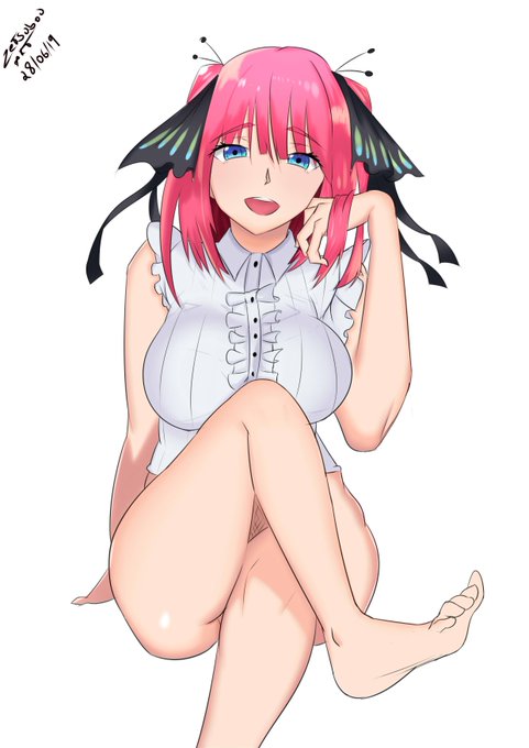 ZetsubouArtさんがTwitterに投稿した中野二乃(五等分の花嫁)のイラスト。