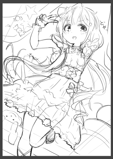 背景も描いたよ。 