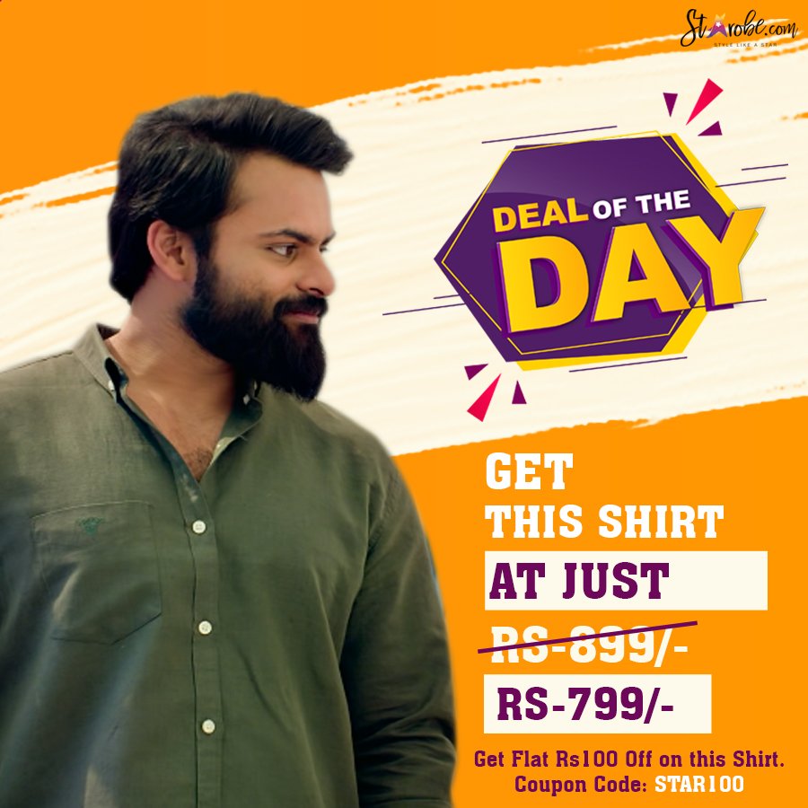 Starobeofficial's tweet photo. Style up with this Olive Green Shirts from Official Collections of Sai Dharam Tej in Chitralahari Movie.Apply Coupon Code STAR100 and Get this Product @799 Only at Starobe
Shop Now 👉👉https://t.co/dNt1nhaKSL
#starobe #onlineshopping #Tollywoodfashion #Stylelikeastar #Belikeastar https://t.co/j9dmeVPfNW