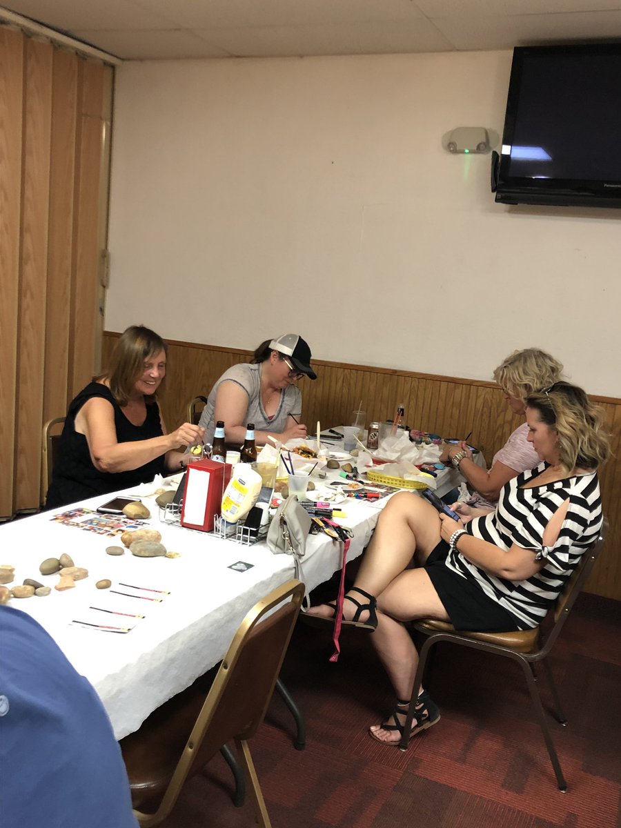 peggy_kopp's tweet image. Rock painting party at the Ranger- benefiting the cancer coalition #rocksolidsupport #thriventactionteams