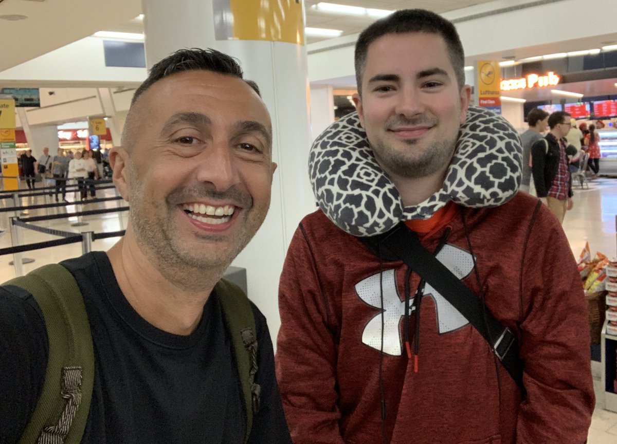 linorulli's tweet image. Heading to Italy. 
And of course Tyler has a funky neck pillow.
