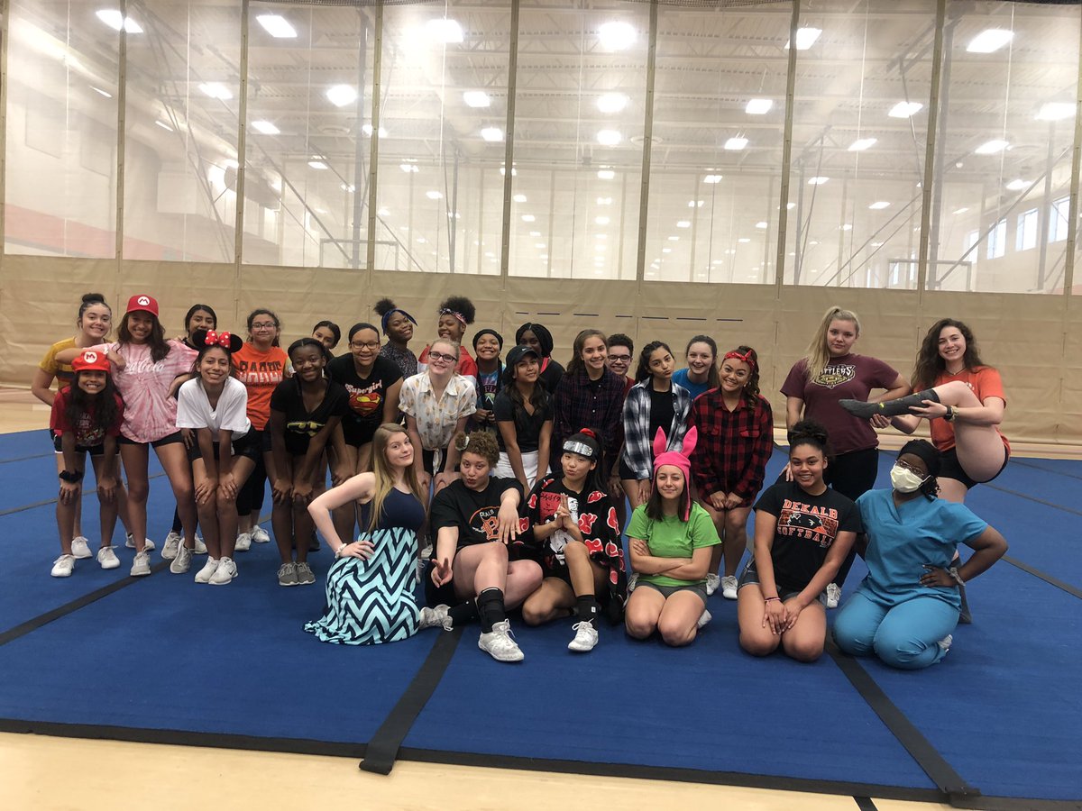 DeKalb428DHS's tweet photo. RT 1BarbAthletics: RT DeKalb_Cheer: Finished up our first month of practice with Halloween in June! Even the coaches CHIP-ped in for #themethursday today. #DVC #DJVC Next up: Choreography! https://t.co/9EnsdJd4bX