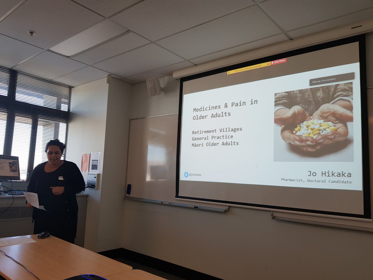Joanna Hikaka <a href="/AucklandUni/">University of Auckland | Waipapa Taumata Rau</a> presenting on medicines and pain in older adults. <a href="/painotago/">Pain Research Otago</a> <a href="/CAREageingotago/">CARE research theme</a>