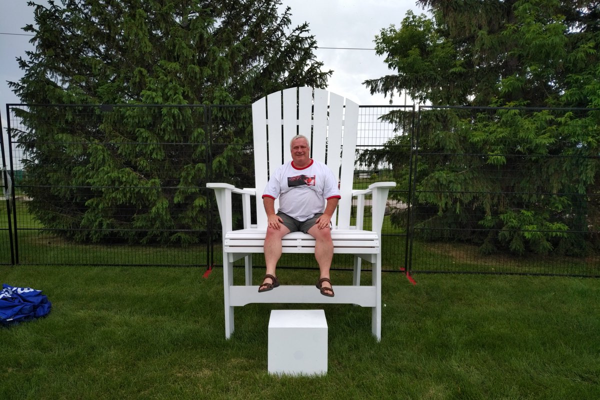 When you come to Canada Day bring your camera and check out our awesome props - a gigantic adirondack chair and a classic 1955 Red and White Chevy Convertible Bel Air at our information booth