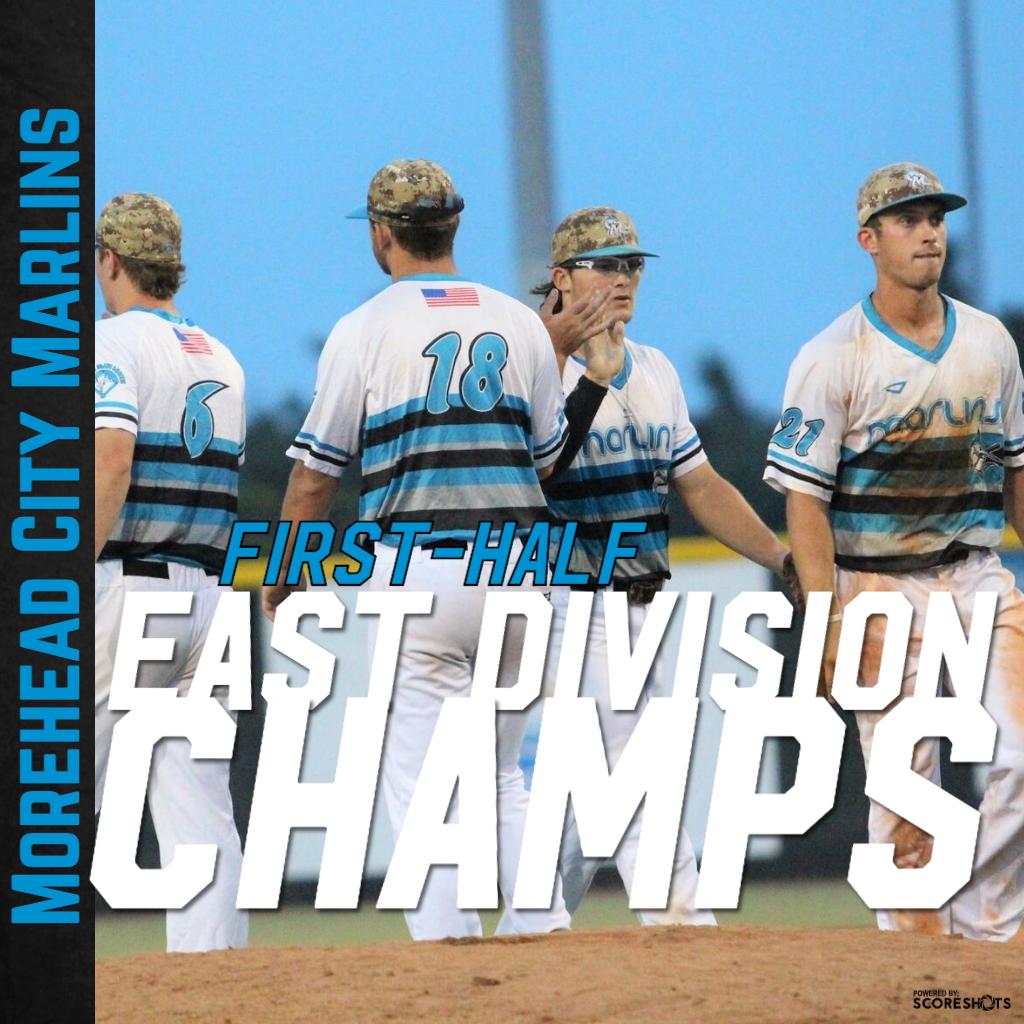 Deja Vu. Congratulations to the <a href="/mhcmarlins/">Morehead City Marlins</a> on clinching the First-Half East Division Championship! With this win they will now host the first round East Divisional Playoff Game.