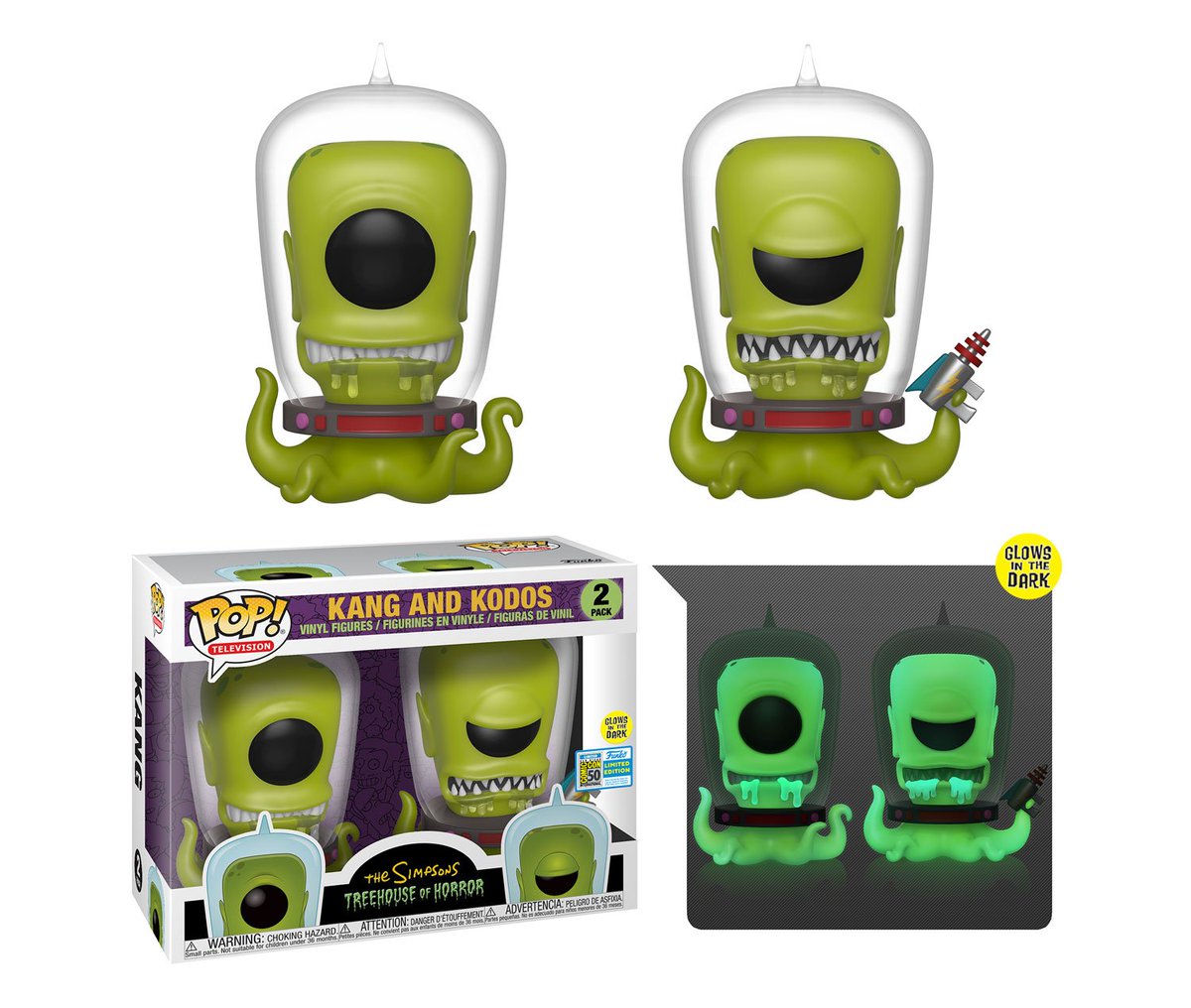 OriginalFunko's tweet image. RT &amp;amp; follow @OriginalFunko for a chance to WIN a #SDCC2019 The Simpsons - Treehouse of Horror - Kang and Kodos Pop! 2-Pack! 
#FunkoSDCC #SDCC50