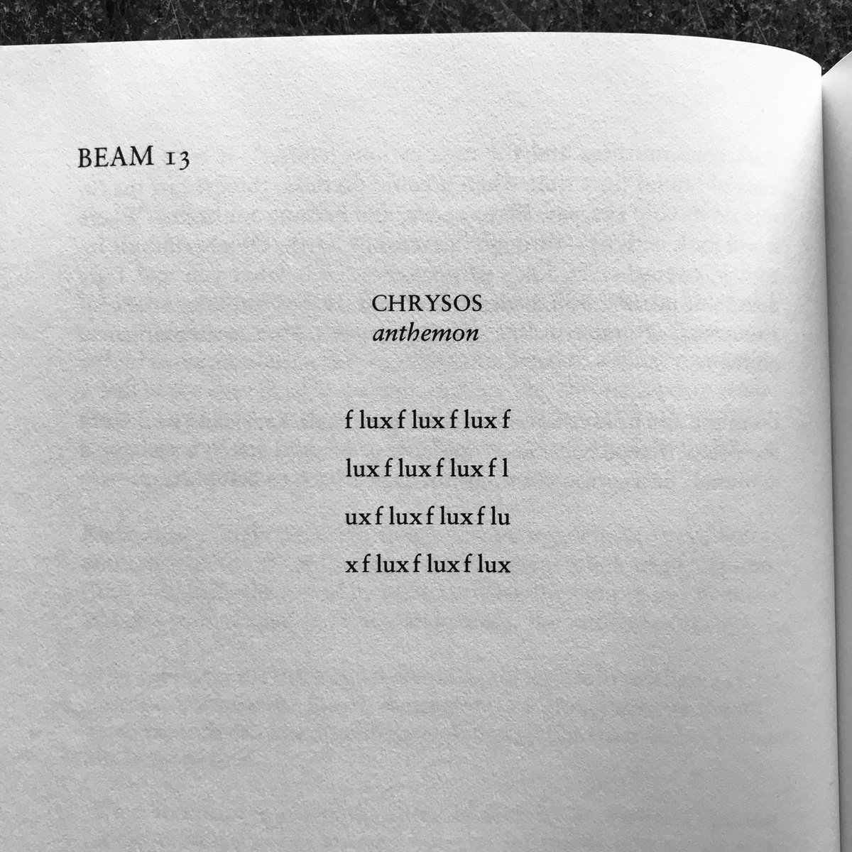 sun thru trees / morning, reading ronald johnson