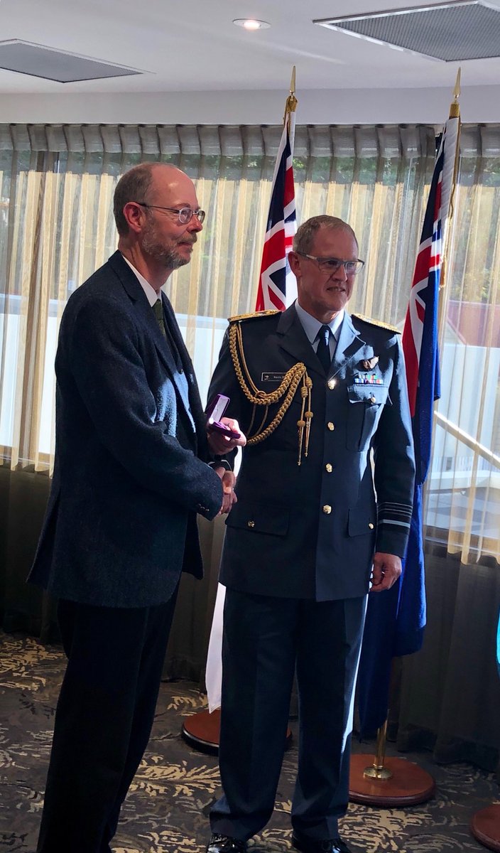 ⁦<a href="/WellingtonChap/">Matthew Buck</a>⁩ receiving a CDF Commendation from CDF, AM Kevin Short. The Commendation recognised Matthew’s work on the no  of NZers who served on Gallipoli and the research/ policy work on repatriation of the remains of our people buried overseas since 1955