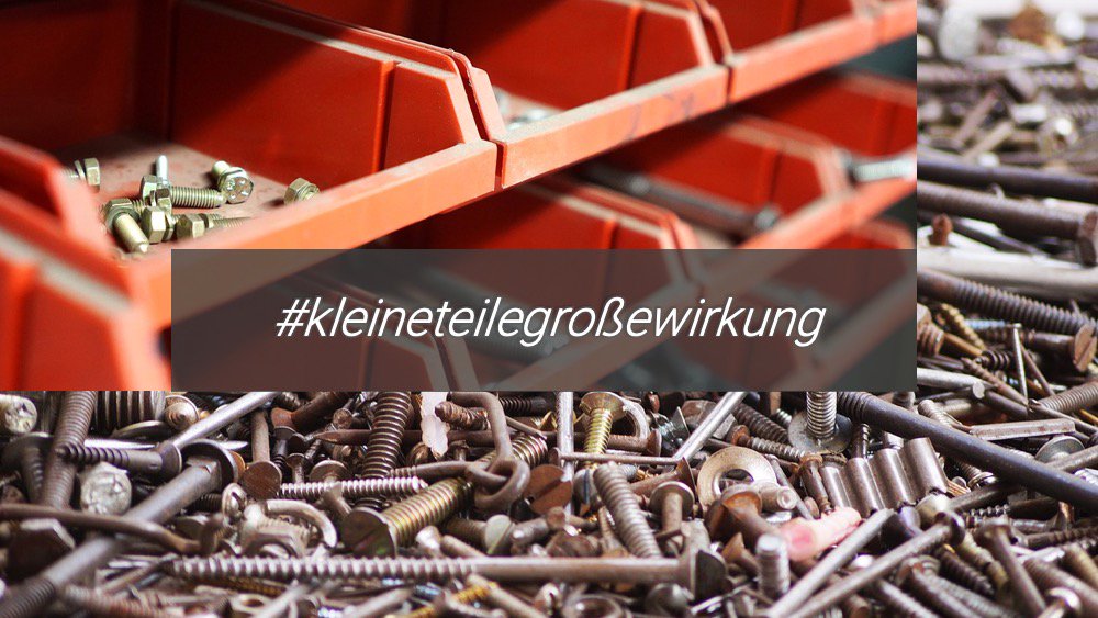Phanto_Minds's tweet photo. Wer hat hier nicht Lust zu sortieren? Du hast Ideen zur Beschaffung und Organisation von Kleinteilen wie Schrauben oder Muttern? Mach jetzt mit.
#kleineteilegroßewirkung
1. Platz | 1000€
2. Platz |   500€
3. Platz |   250€
Idee einreichen - https://t.co/MIoUSXI4ym
#crowdpower https://t.co/sUZoaxHo2C