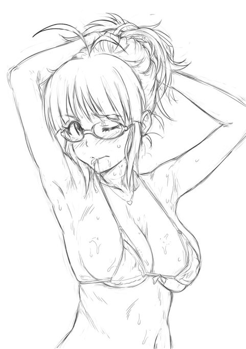 #このタグを見た人はラフ画とその完成絵を見せる
こうなってこう
あと差分 