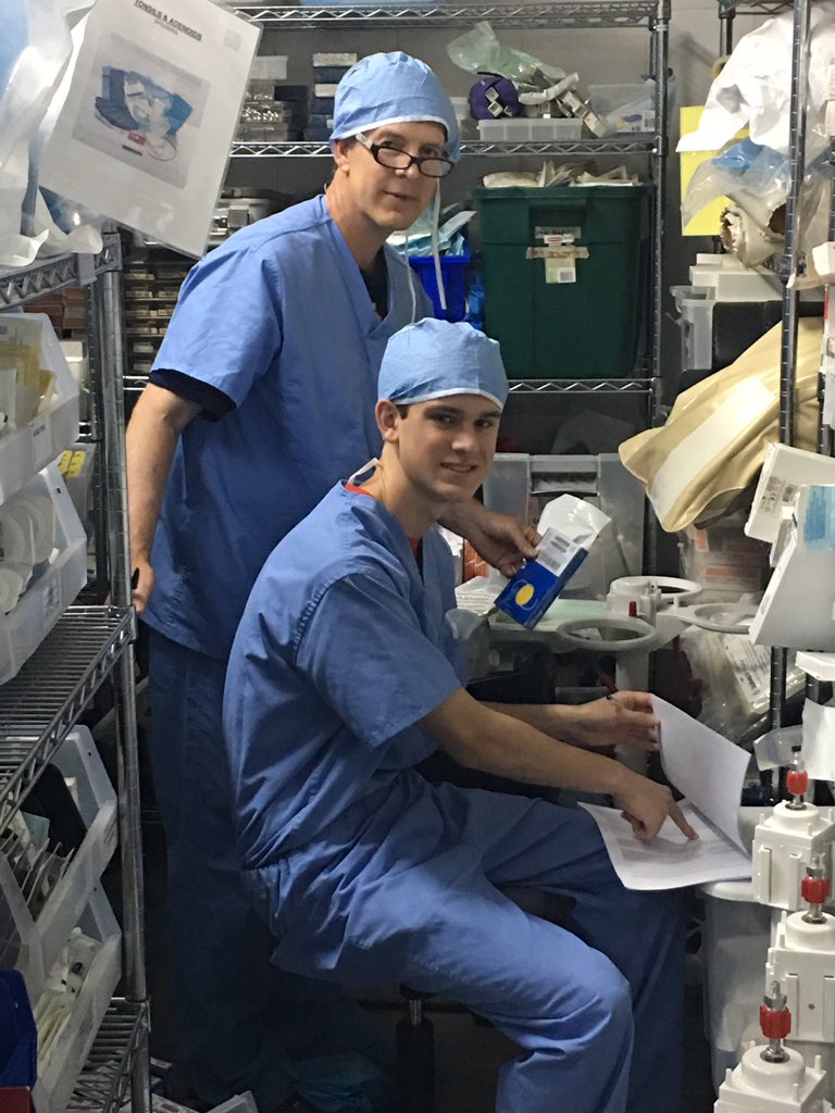 AmyLeszynski's tweet photo. Working steadily 7a-7p in OR and clinic. All available hands busy retracting sewing casting cleaning cutting to insure successful outcomes. Logistics team tackled the supply inventory as well. Strong work today. https://t.co/6mduI4TZ8g