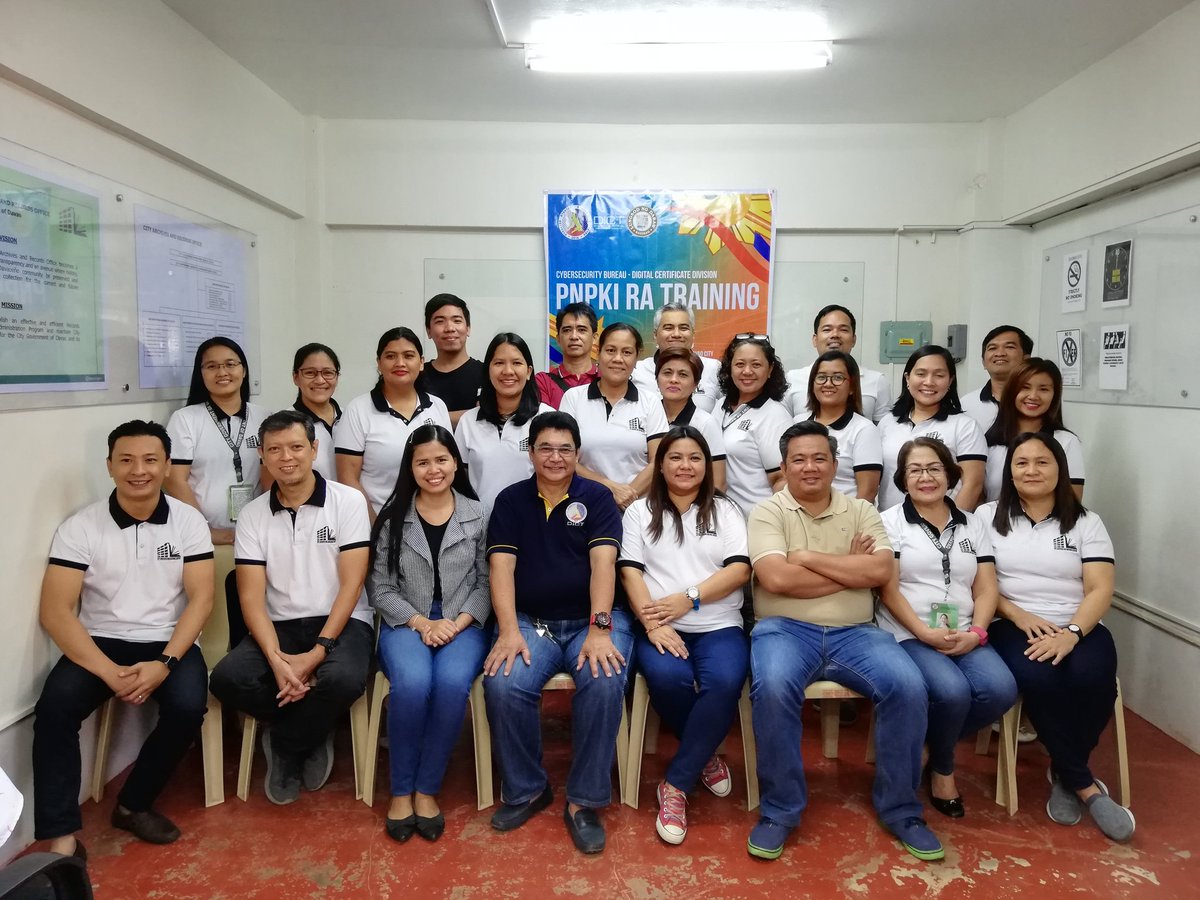 SkySenEria's tweet photo. The first #PNPKI Registration Authority Training conducted for LGU. Thanks City Archives and Records Office of Davao City!

#PKITraining2019
#LessPaperProject
#DigiCertTeam
#GovRA https://t.co/FFWyTeDkAw