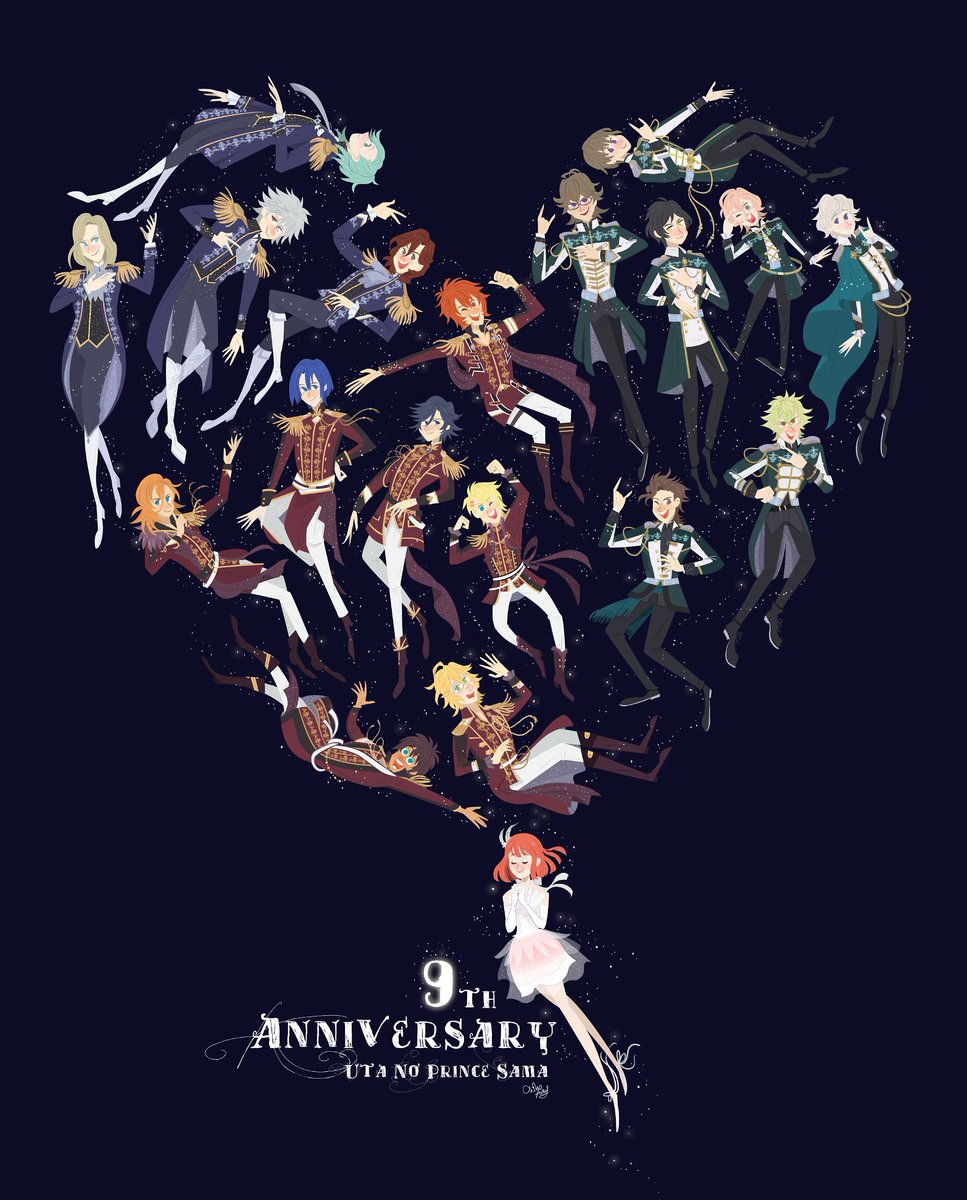 「うたプリ9周年おめでとうございます!!
(遅れてすみません?
Happy 9th」|Chih★Ariel ✈🌈⭐️のイラスト