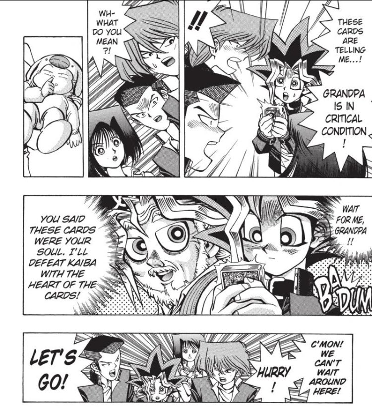 In the Yu-Gi-Oh manga, the “Heart of the Cards” are less of a metaphor and more like a Life Alert.