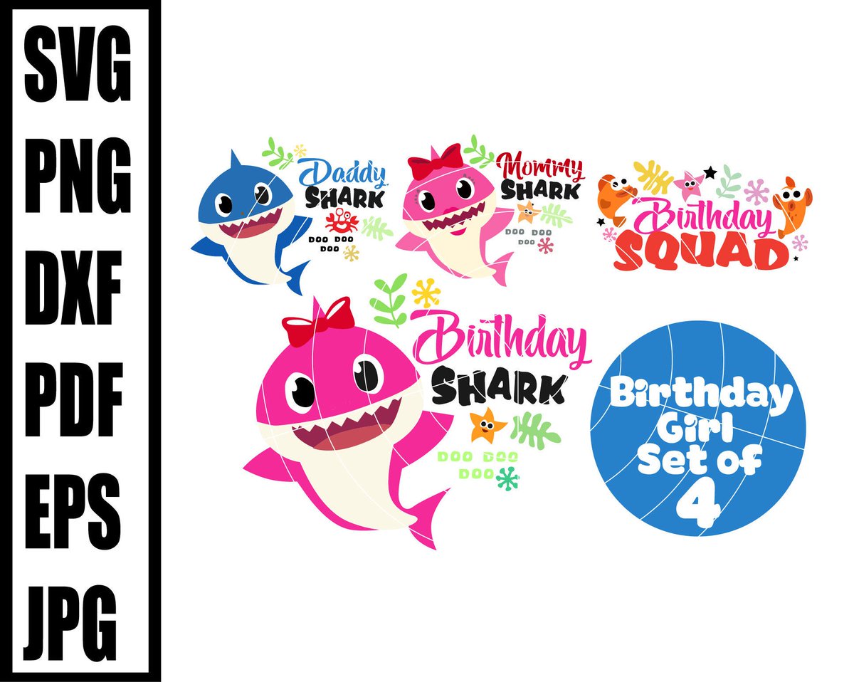 Flcsvg Excited To Share The Latest Addition To My Etsy Shop Birthday Shark Svg Family Doo Doo Doo Bundle Svg Baby Shark Svg Cricut Cut Files Mom Dad Baby Girl