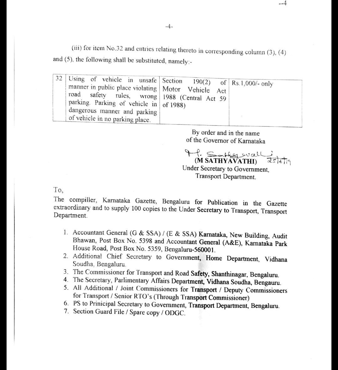 blrcitytraffic's tweet photo. Fine amount revised. 
Kindly follow traffic rules and regulations. https://t.co/ph26bt46ym