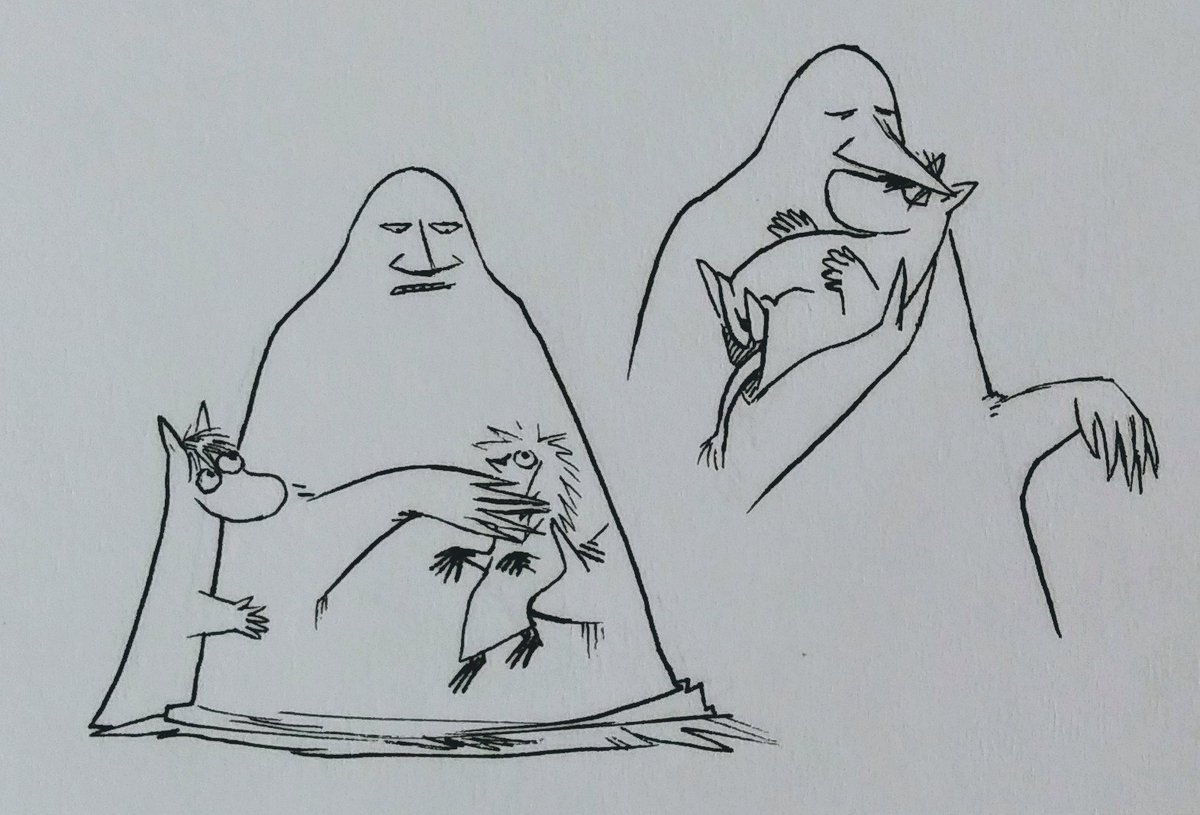 finally getting out my inkpens for these fellas...
more of these moomins OCs as kids with their big Grokemama