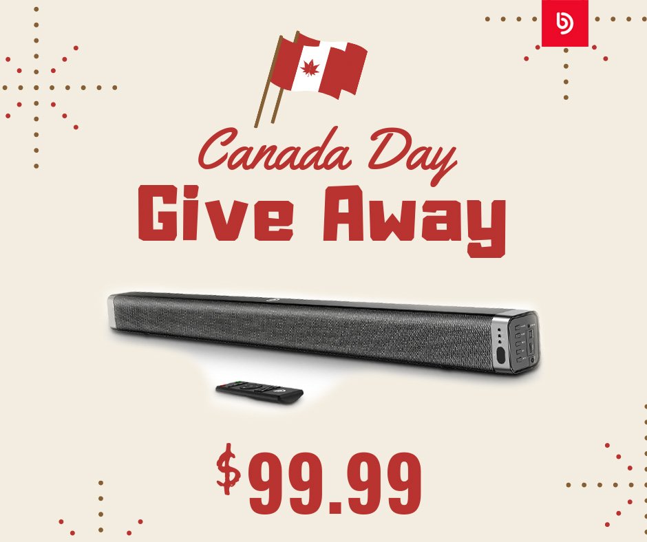 BomakerOfficial's tweet photo. #CanadaDay #Giveaway
Enter to win a free #Bomaker soundbar 2.0.
Click here to enter: https://t.co/xB3ohdnlse
We're giving 30% off with code “CANADADY” here (Canada only) or code "6TRW4YVR"(UK only).
SHOP NOW:
  Canada: https://t.co/ZUWYj7OK7C
  UK: https://t.co/9J9Blh70Pl https://t.co/3aoj9vQkDl