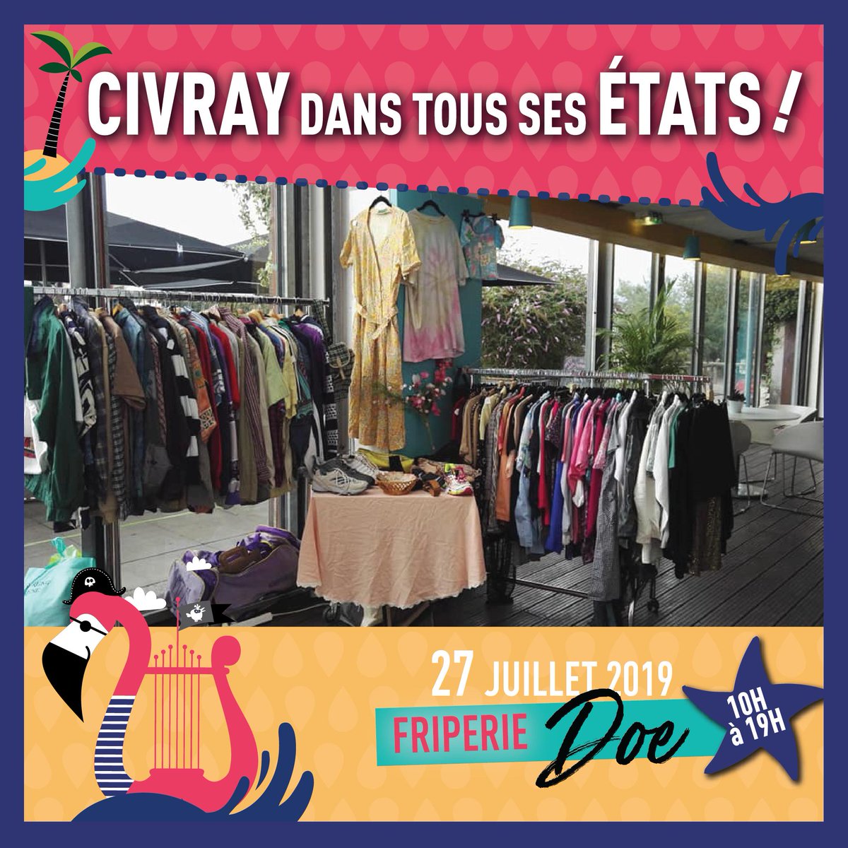 FestivalAFDS's tweet photo. 👗 [ OFF // FRIPERIE ] 👗

Cette année, nous accueillons la friperie Doe sur le marché des créateurs le 26 juillet ! 👚 
Vous pourrez donner les vêtements que vous ne portez plus et faire des emplettes 😉

#AFDS19 https://t.co/M64krQDXS4