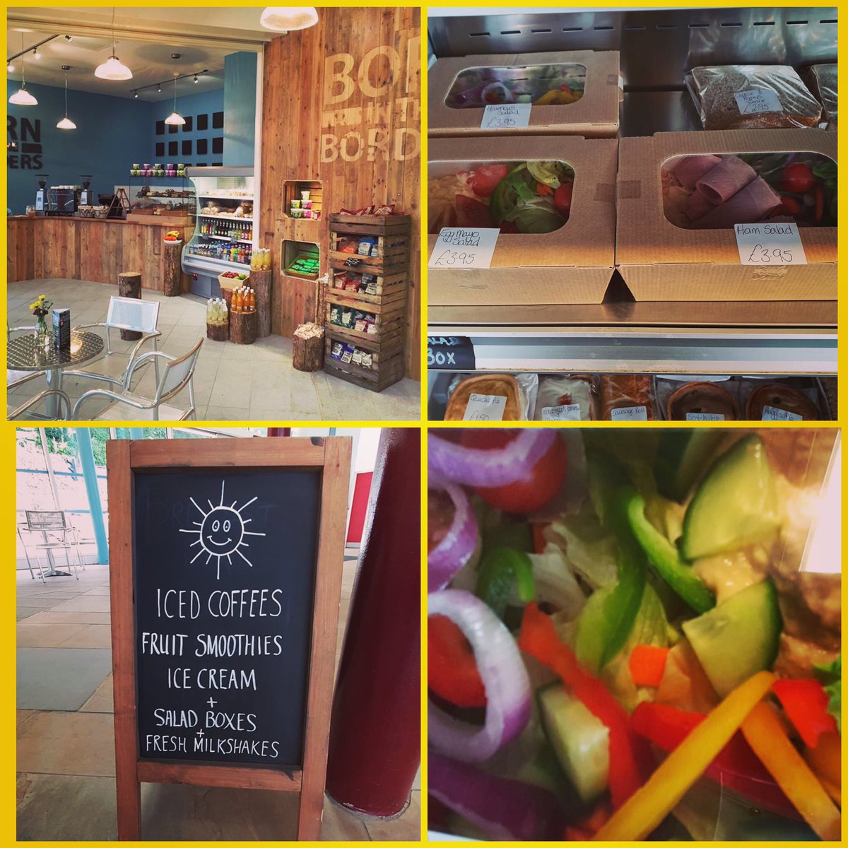 #IcedCoffee #SaladBoxes #FruitSmoothies #IceCream @lovetheborders #Galashiels has got you covered on this sun filled day ☀️🍍🍦🍹 #scottishborders #scotlandstartshere #bornintheborders