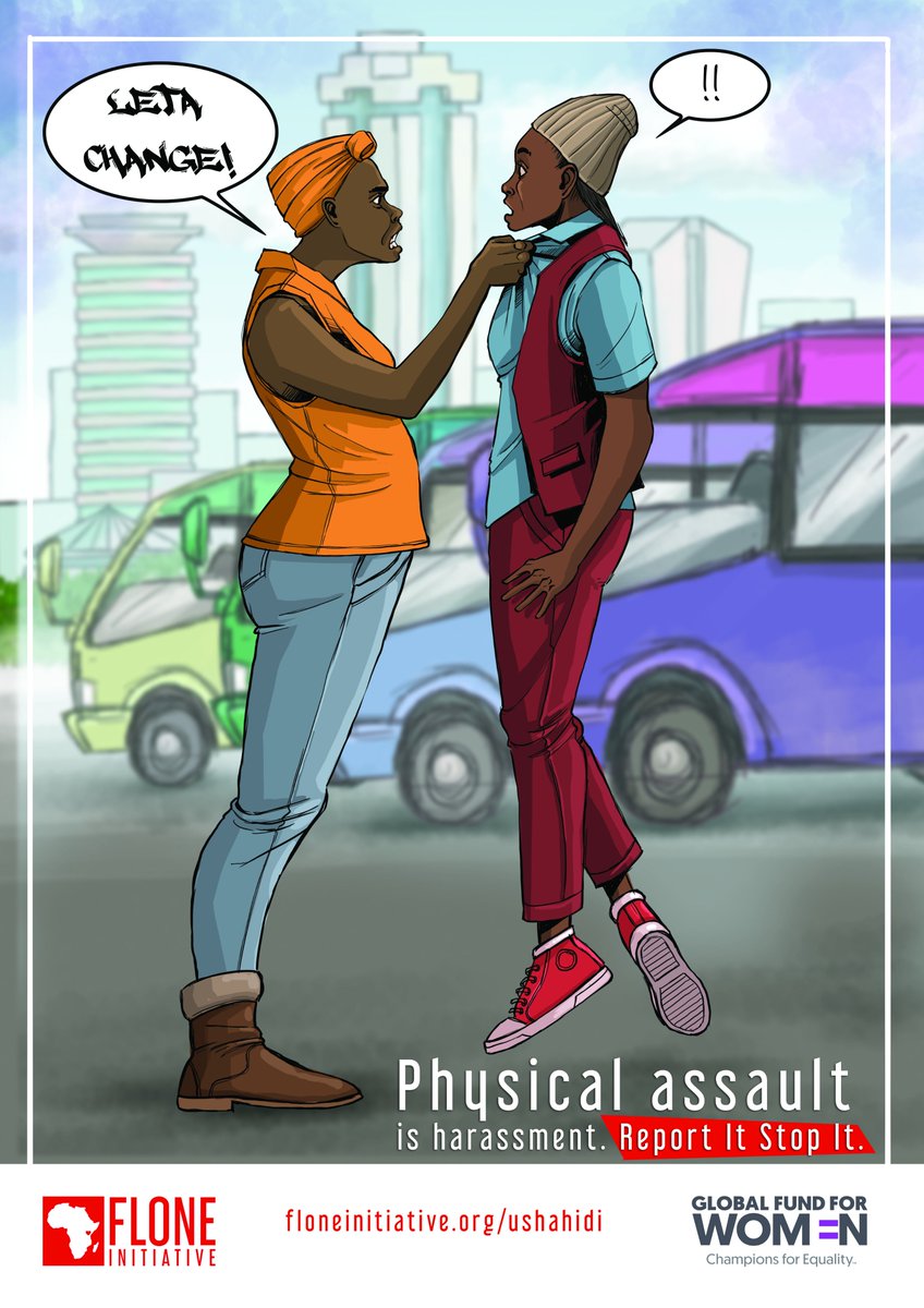 FloneInitiative's tweet photo. What forms of harassment have you experienced/witnessed on public transport?
We've put up these posters in matatus all over Nairobi. If you spot one, snap a pic and share with the hashtag: #ReportItStopItChallenge https://t.co/R25o1Vu0fS
