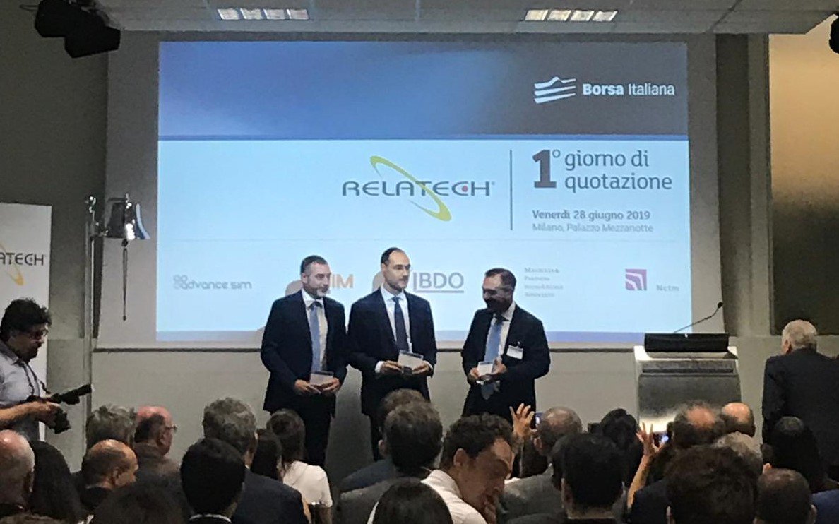 MKT_INS's tweet photo. Oggi @relatechspa si è quotata ufficialmente su #AIMItalia, rappresentando secondo il Presidente e Co-Fondatore @plambardi “una tappa importante in vista degli ulteriori obiettivi di crescita per i prossimi anni”.

#quotazione #borsaitaliana https://t.co/ynaPGsDPpU