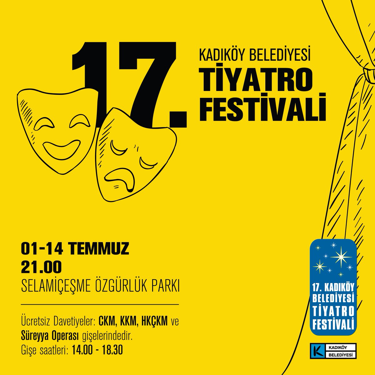 17. Kadıköy Belediyesi Tiyatro Festivali perdelerini açıyor...

bit.ly/2KJUXnk

<a href="/serdildara/">Av. Şerdil Dara Odabaşı</a> <a href="/kadikoybelediye/">Kadıköy Belediyesi</a> <a href="/CHPYerel/">CHP Yerel Yönetimler</a>