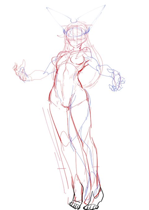 #このタグを見た人はラフ画とその完成絵を見せる 