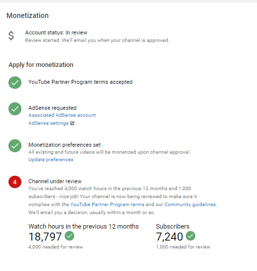 Hello <a href="/TeamYouTube/">TeamYouTube</a> I have 7k+ Subscribers and 18k plus Watch Hours  in Previews 12 Months and my monetization is still not Enabled.  Kindly Enable it. 
My Channel youtube.com/user/LearnEngl…  please do consider it Thank You.