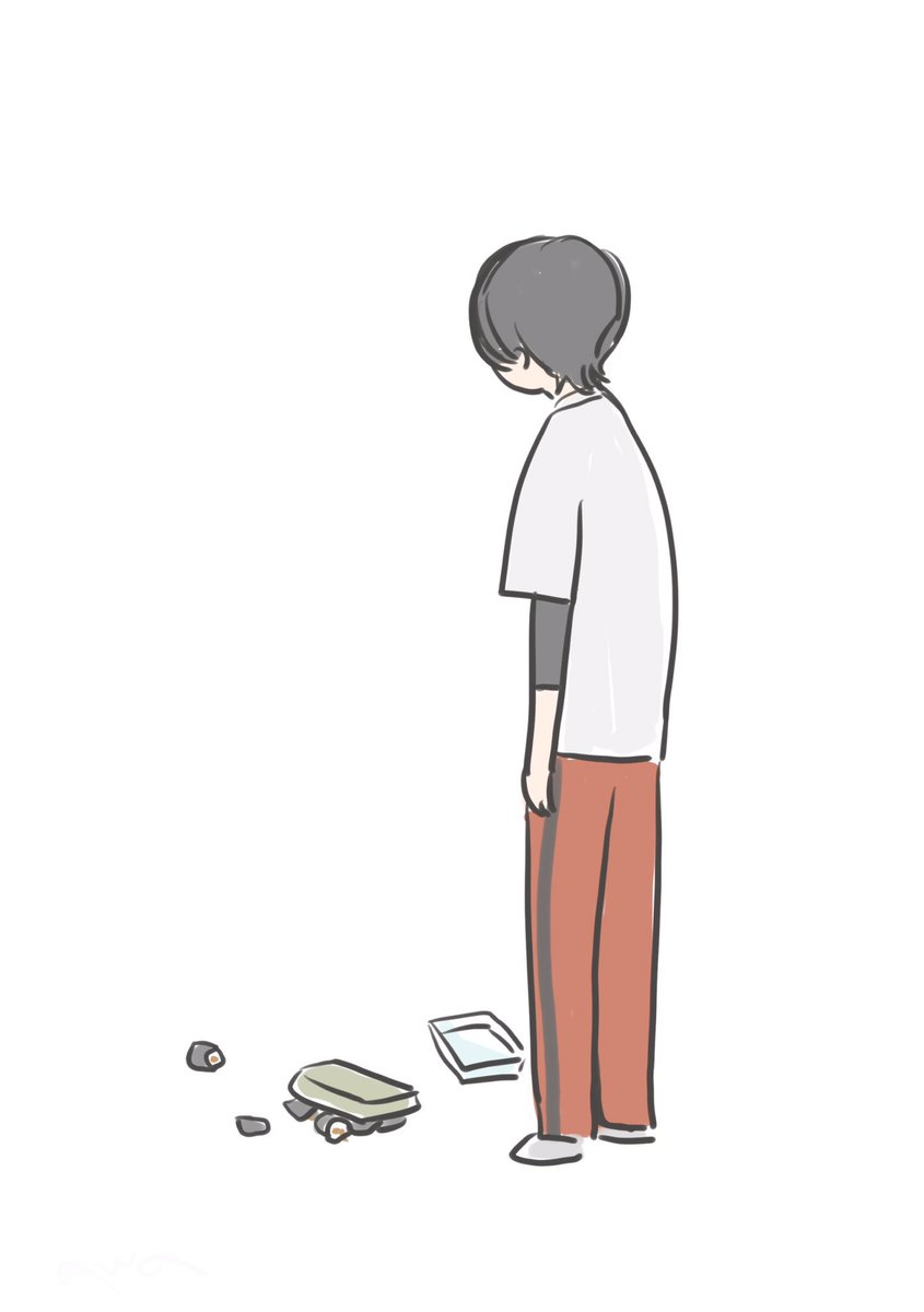 「納豆巻きをまるごと床に落として全てのやる気を失うオフ川くん 」|泡のイラスト