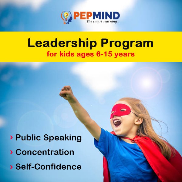 Pepmind2's tweet photo. Pepmind Leadership Program  for kids (Age Group 6-15 yrs)
Course Benefits,
✔ Higher self – esteem &amp; Self Confidence.
✔ Improve Memory power
✔ Creativity &amp; Imagination

Learn more @ https://t.co/Uql0O4woaH  or 
Call us @ +91 9811-623444 
Email: info@pepmind.in https://t.co/hZLKl4rC0q