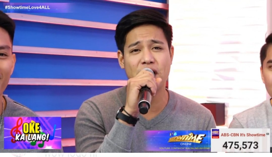 TeamREGGIE_T's tweet photo. Halina't maki OKE KA LANG with COVE - @ReggieATortugo
@christianbahaya and @iamjmbales
sa @itsShowtimeNa

#ShowtimeLove4All https://t.co/aXIaCfbIYb