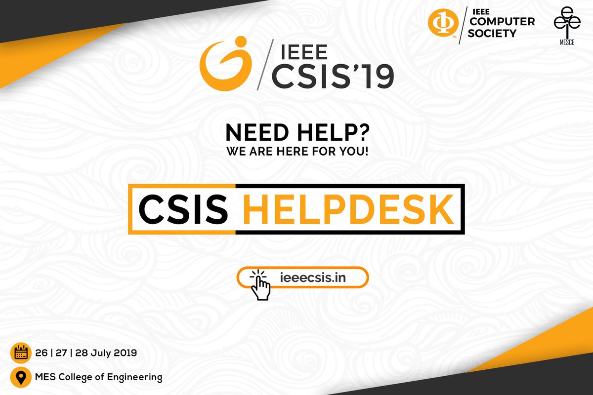 ieeecsis's tweet photo. No one is useless in this world who lightens the burden of another. CSIS'19 is glad to assist you with the “Helpdesk” to lighten the difficulty you come across during the event.

#ieee #ieeecsis #ieeecssyp #csis19 #ieeecs #ieeesbmesce https://t.co/OvcbTxgSvj