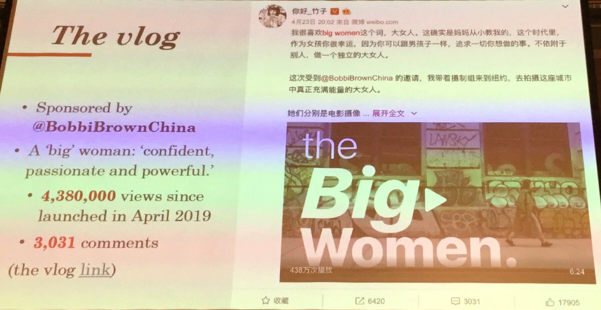schneiderfa77's tweet photo. My co-panellist ar #CIRC17, Duan Xu, present on #femvertising vlogs in #China, with an analysis of the massively popular Vlog 'The Big Women'. Which creates videos with more than four million views and hundreds of thousands of conflicting comments. https://t.co/Qh8qvs36D5