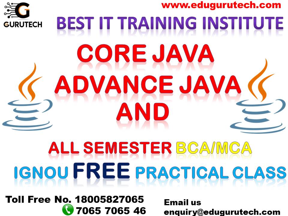 gurutechnoida's tweet image. Hurry Up – 30% Off
Free Registration
Java
Advance Java
Core Java
All semester BCA/MCA
Ignou Free practical class
More Information
enquiry@edugurutech.com
Contact Number 18005827065 / 7065706546
#JAVA #Advance_Java #Core_Java #Ignou #BCA #MCA #practical_class #Free_Class