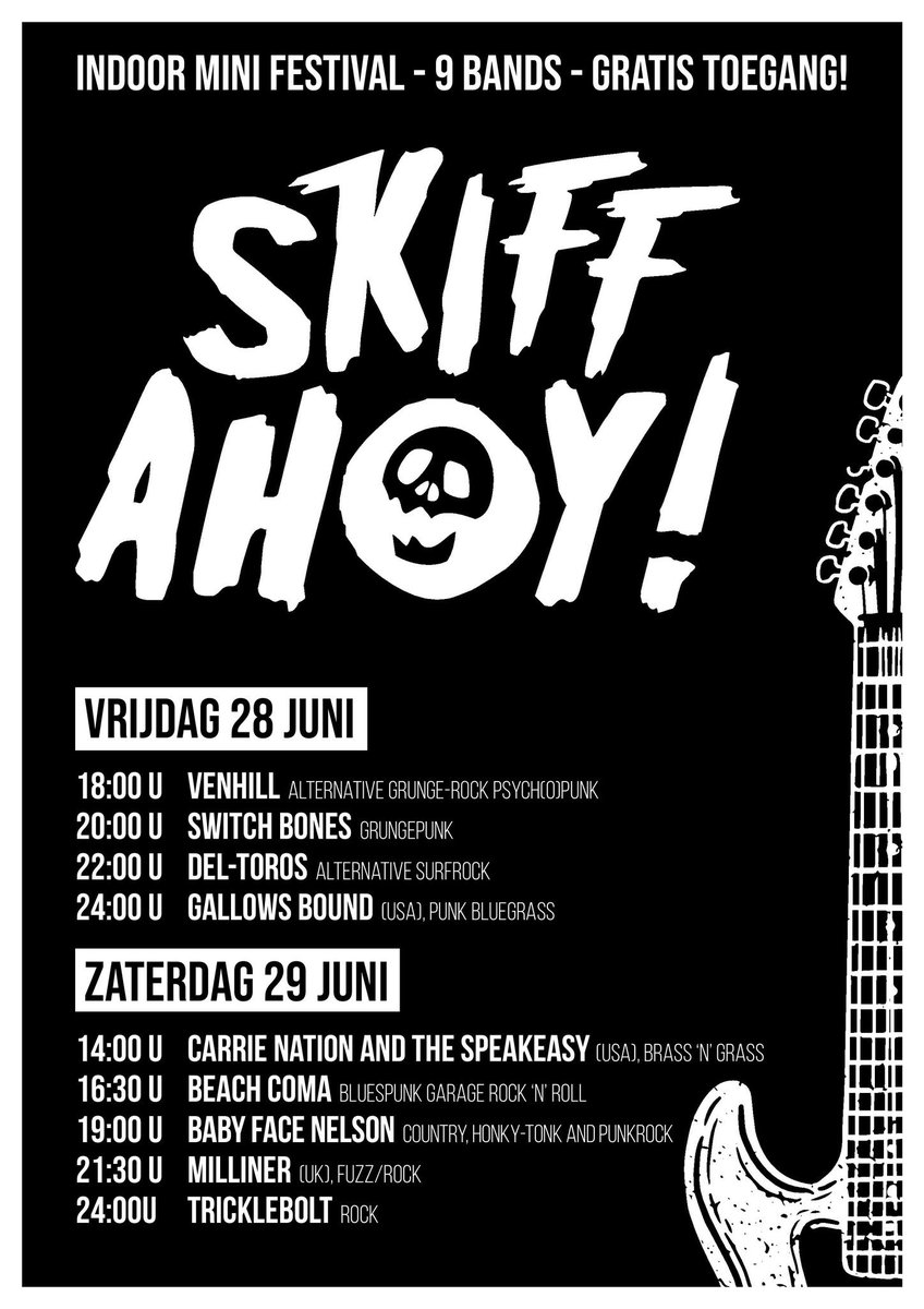 Tonight! Skiff Ahoy at <a href="/TheSkiffHsum/">The Skiff</a> Hilversum 👌🏼☝🏼👍🏼
.
#switchbones #theskiff #skiffahoy #hilversum #tilburg #dordrecht #grungepunk