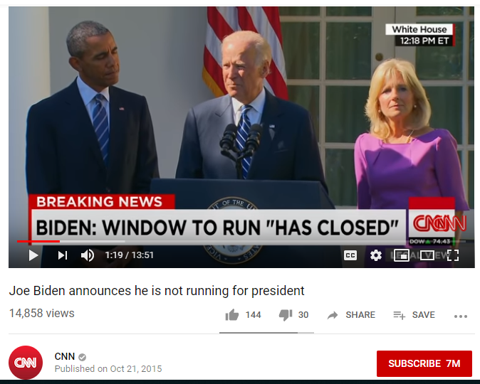 TKovachNashvil's tweet photo. THE BIG MOMENT at last night's #DemocraticDebate actually happened almost four years ago, on 21 Oct 2015, when #JoeBiden announced that he was NOT going to run for #president. ๐ฎโ #Oops. That's one of many reasons that he's called #AnvilJoe. #Democrats Creepy Joe #Biden https://t.co/oOytxsv5t8