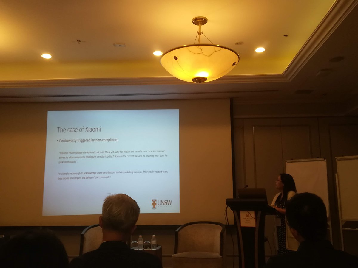 giginegro's tweet photo. Elane Jing Zhao @UNSW on the shanzhi approach of @xiaomi #CIRC17 "IF Xiaomi really respect users, they should also the respect the values of the community" https://t.co/LIQqGTMB2Z